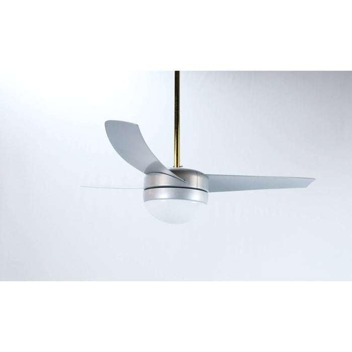 VENTILADOR DE TECHO 42" PLATEADO 2L E27 40W CON CONTROL DE PARED