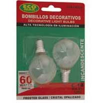 BOMBILLO INCANDESCENTE G45 E14 60W FROSTED TWIN PACK
