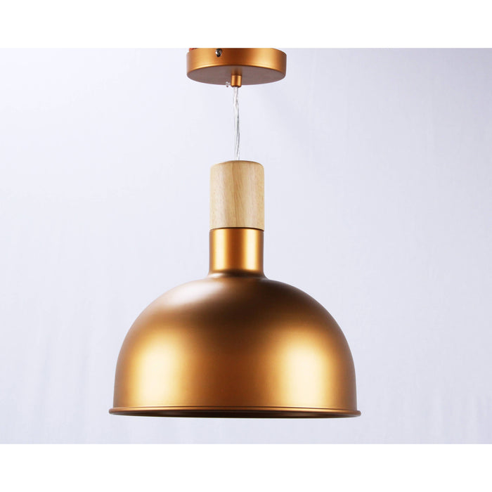 LAMP. COLGANTE DORADO 1L E27 60W
