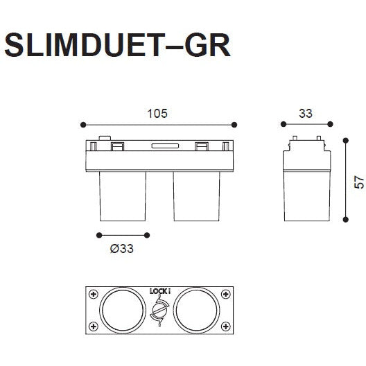 Lámpara Led Spot Slim Negro 1L 5.3W 24V 3000K Beam Angle 90°
