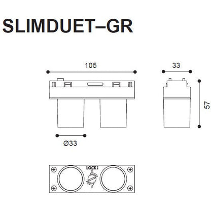 Lámpara Led Spot Slim Negro 1L 5.3W 24V 3000K Beam Angle 90°