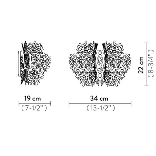 LAMP. PARED MINI FIORELLA DORADO 1L E14 6W DIM