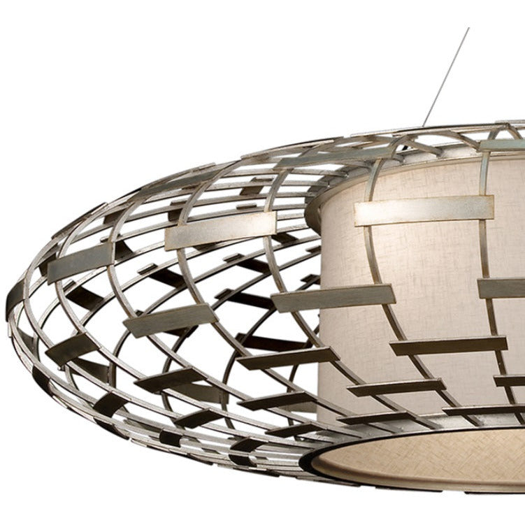 LAMP. COLGANTE ROUND ALLEGRETTO PLATEADO 3L E27 60W