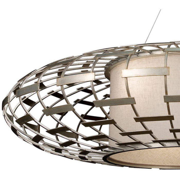 LAMP. COLGANTE ROUND ALLEGRETTO PLATEADO 3L E27 60W