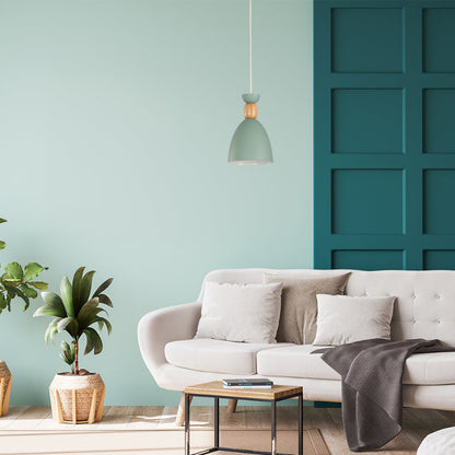 LÁMP. COLGANTE VERDE 1L E27 40W