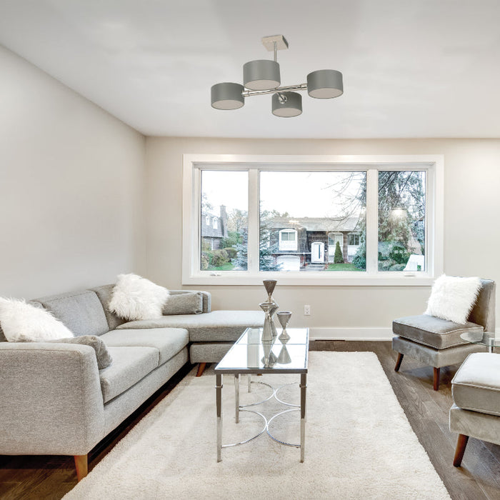 LAMP. TECHO CROMO 4L E14 10W