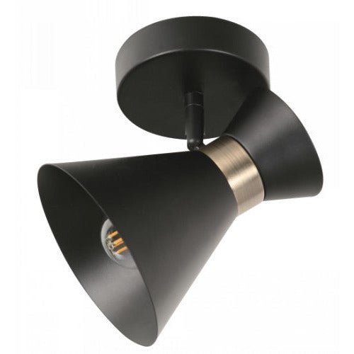 LAMP. TECHO REFLECTORA NEGRO 1L E27 40W