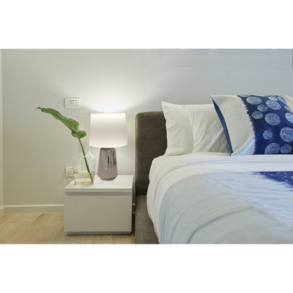 Lámpara Mesa Plateado 1L E27 60W