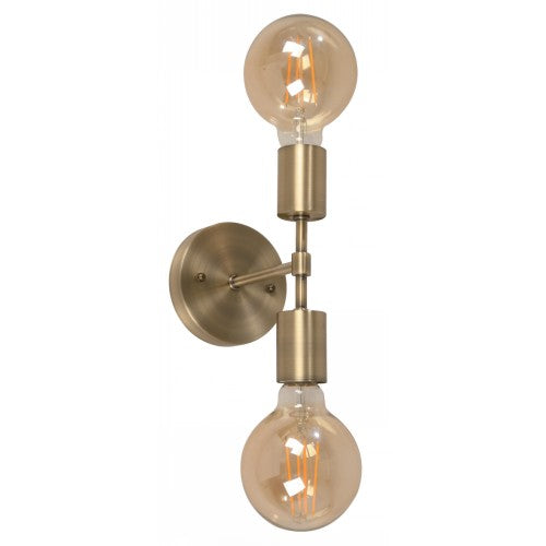 LAMP. PARED BRONCE ANTIGUO 2L E27 60W