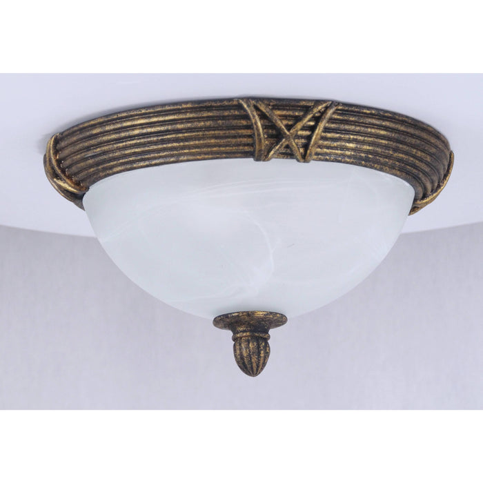 LAMP. TECHO NEGRO CEPILLADO EN DORADO 2LTS E27 60W 120V (B/N)