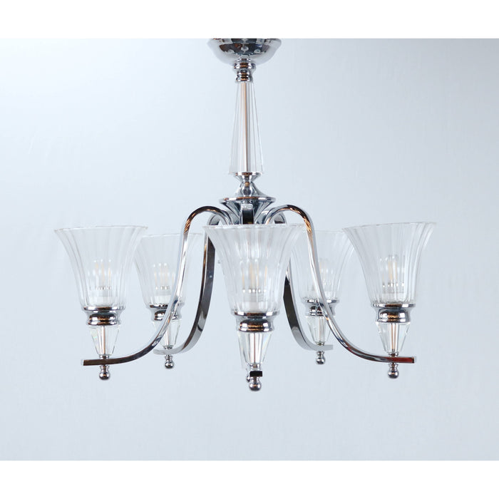 LAMP. COLGANTE CROMO 5L E27 60W