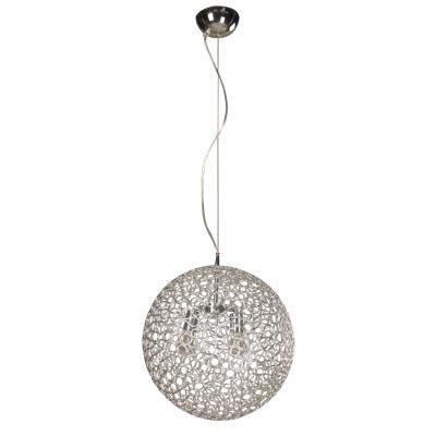 LAMP. COLGANTE PLATEADO 2L E27 60W