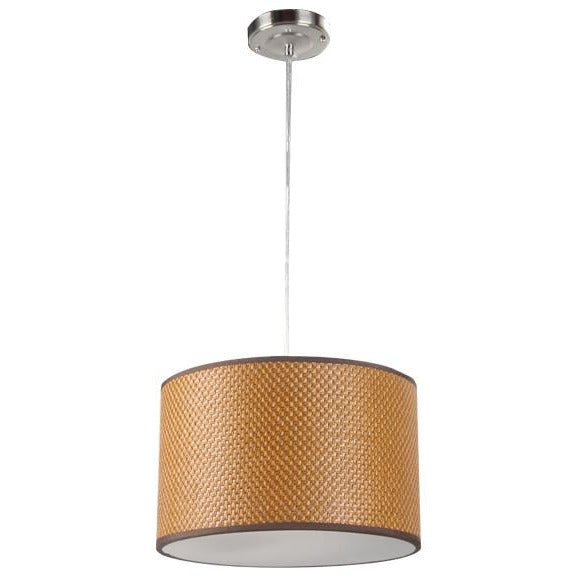 LAMP. COLGANTE NÍQUEL SATINADO 2L E27 60W