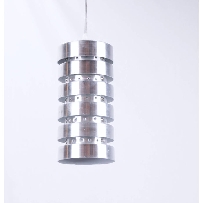 LAMP. COLGANTE PLATEADO 1L E27 60W