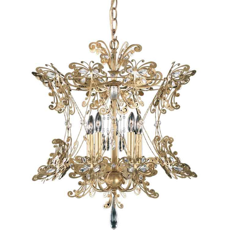 LAMP. COLGANTE PETITE LAURELIE DORADO 5L E12 60W