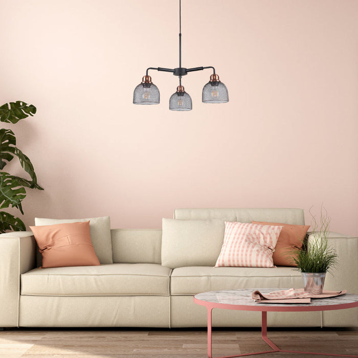Lámpara Colgante Negro 3L E27 60W