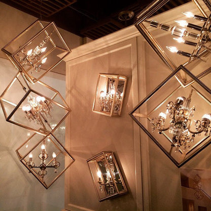 LAMP. COLGANTE HOUDINI PLATEADO Y DORADO 4L E12 60W