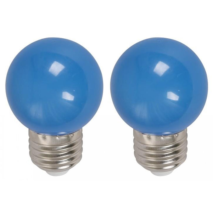 BOMBILLO LED G45 E27 1W 120V AZUL 2 PIEZAS