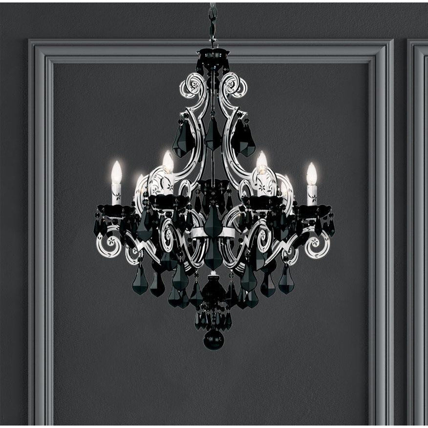 LAMP. COLGANTE CAPPELA CHANDELIERS NEGRO 7L E12 60W