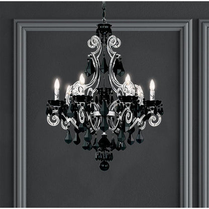 LAMP. COLGANTE CAPPELA CHANDELIERS NEGRO 7L E12 60W