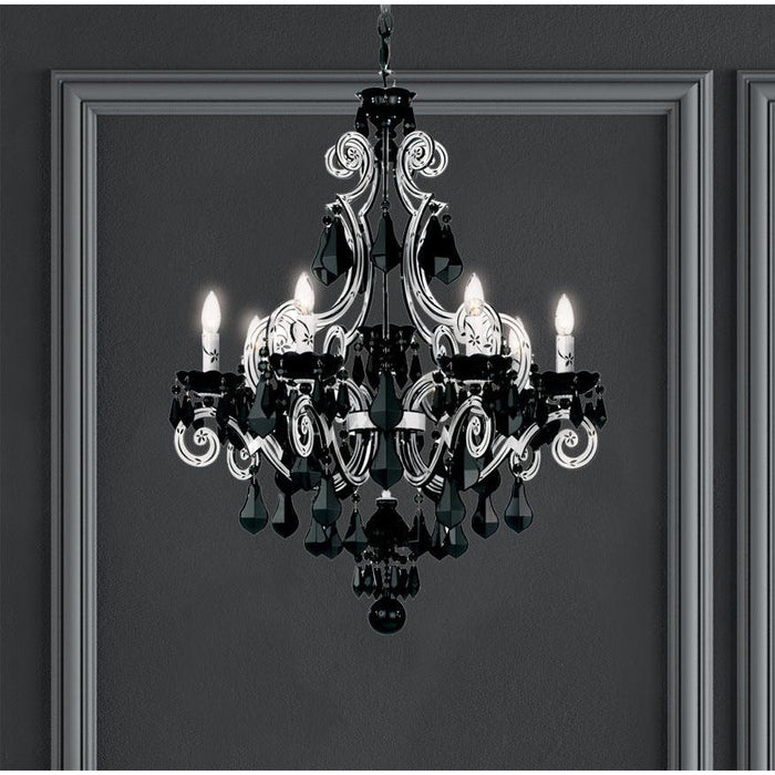 LAMP. COLGANTE CAPPELA CHANDELIERS NEGRO 7L E12 60W