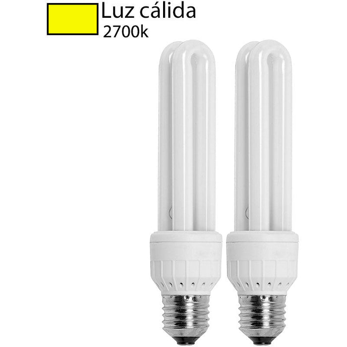 BOMBILLO CFL 2U E27 15W 2700K 2 PIEZAS