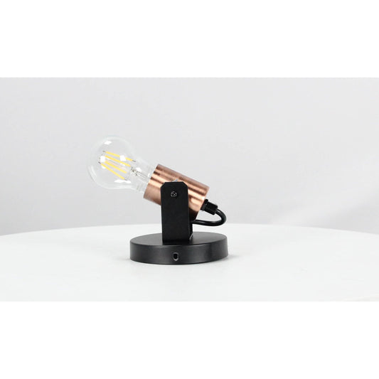 LAMP. PARED NEGRO+COBRE ANTIGUO 1L E27 60W