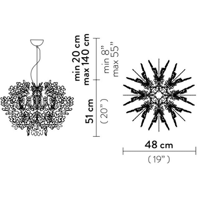 LAMP. MINI COLGANTE FIORELLA COBRE 1L E27 12W