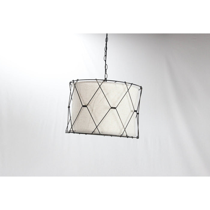 LAMP. COLGANTE NEGRO Y DORADO 1L E27 100W