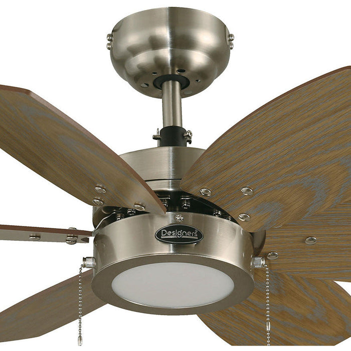 VENTILADOR LED DE TECHO 32" NIQUEL SATINADO 12W 6000K
