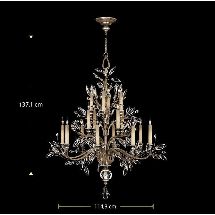 LAMP. COLGANTE CHANDELIER LAUREL PLATEADO 16L E14 60W