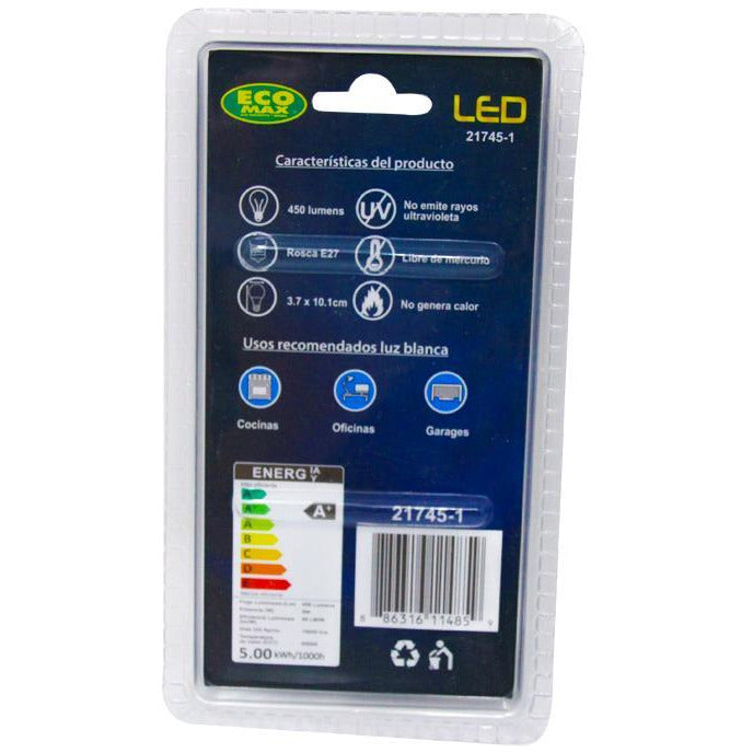 BOMBILLO LED TORPEDO E27 5W 85-265V 6500K