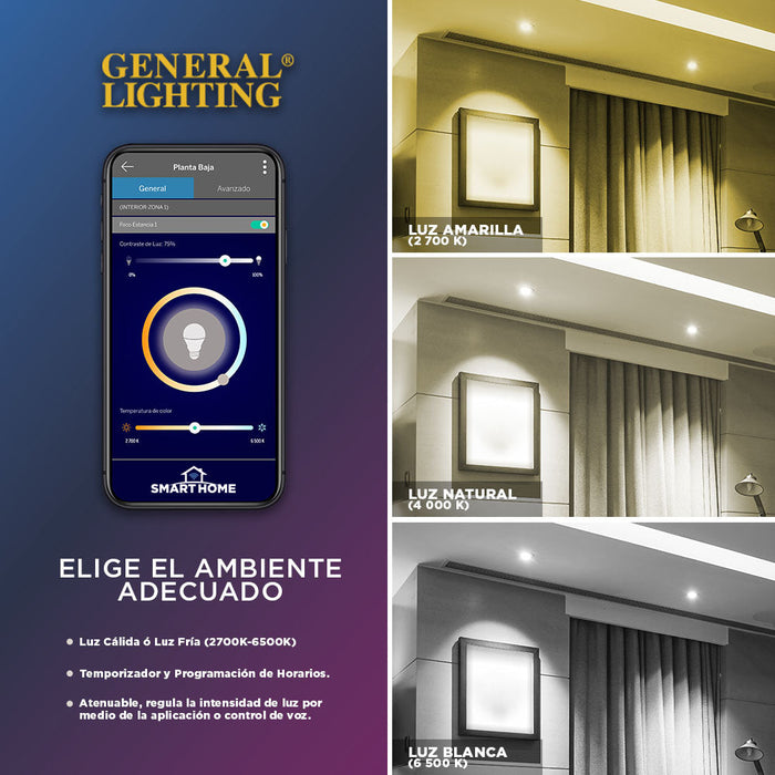 BOMBILLO LED INTELIGENTE GU10 5W 120V 2700-6500K