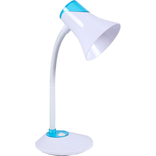 LAMP. ESCRITORIO BLANCO Y AZUL 1L E27 9W