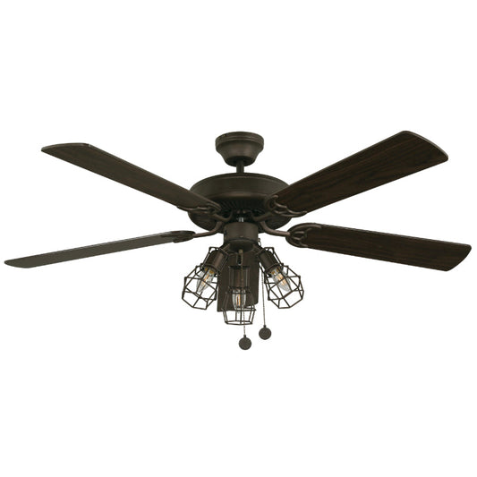 Ventilador De Techo 52" Bronce 3L E27 40W
