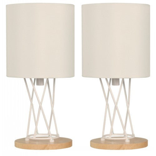 LAMP. MESA BLANCO 1L E27 40W 2 PIEZAS