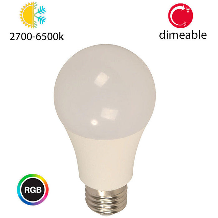 BOMBILLO LED INTELIGENTE A60 E27 10W 120V 2700-6500K+RBG (BLUETOOTH)