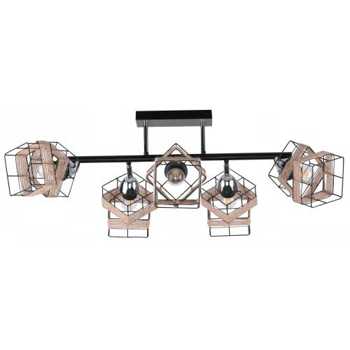 Lámpara Techo Negro 5L E27 40W