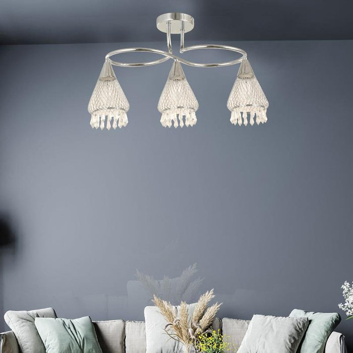 LAMP. TECHO CROMO 3L E14 40W
