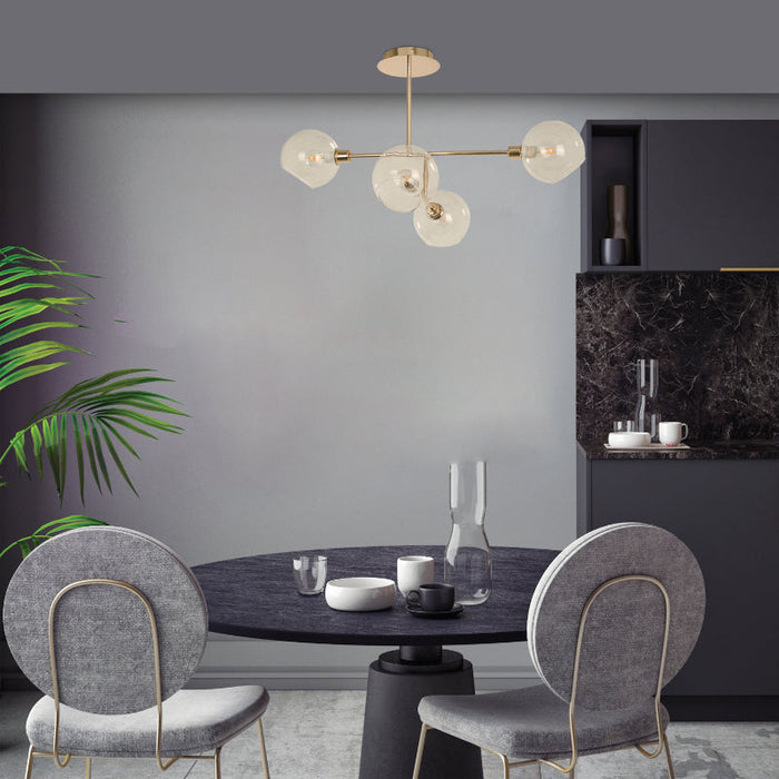 LAMP. TECHO DORADO FRANCÉS 4L E14 40W