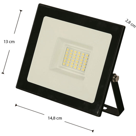 LAMP. LED EXT. REFLECTORA NEGRO 1L 30W 100-265V 6000K