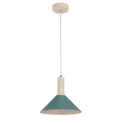 LAMP. COLGANTE BLANCO+AZUL 1L E27 40W