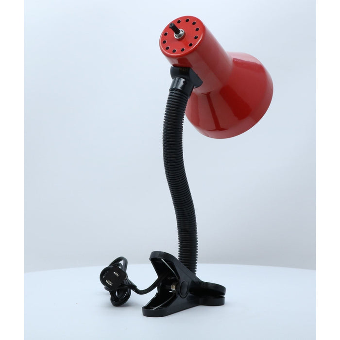 LAMP. ESCRITORIO DE HORQUILLA ROJO Y NEGRO 1L E27 40W