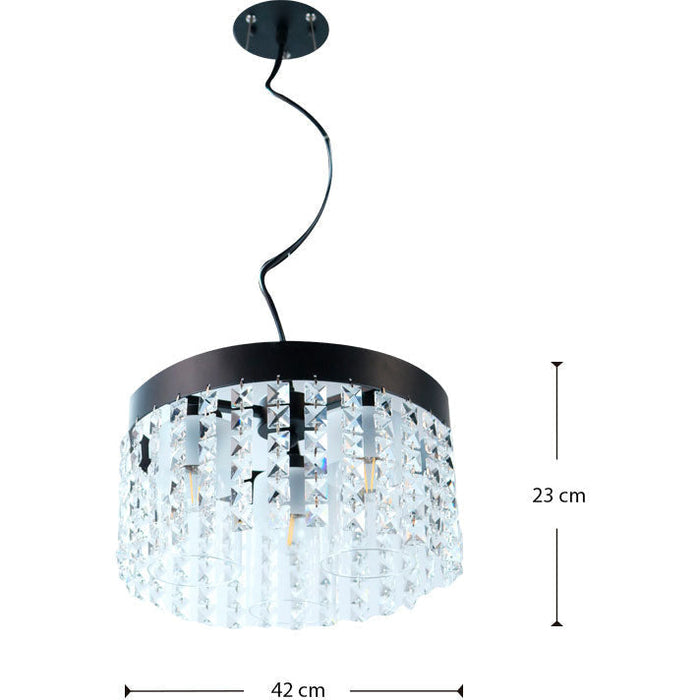 Lámpara Techo Negro 5L E27 60W