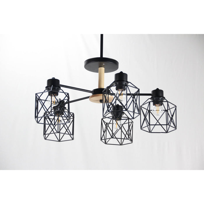 Lámpara Techo Negro 5L E27 40W