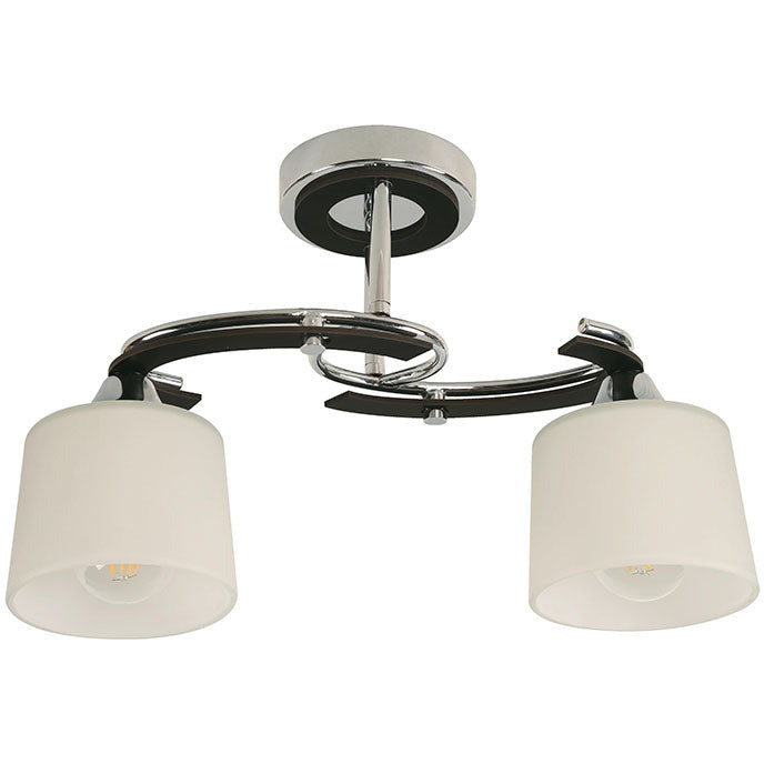 Lámpara Techo Cromo+Negro 2L E27 40W