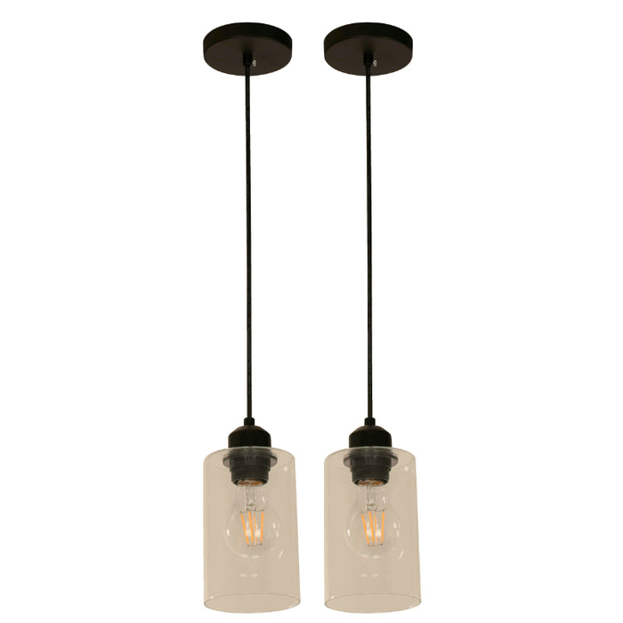 LAMP. COLGANTE NEGRO 1L E27 40W (2 PIEZAS)