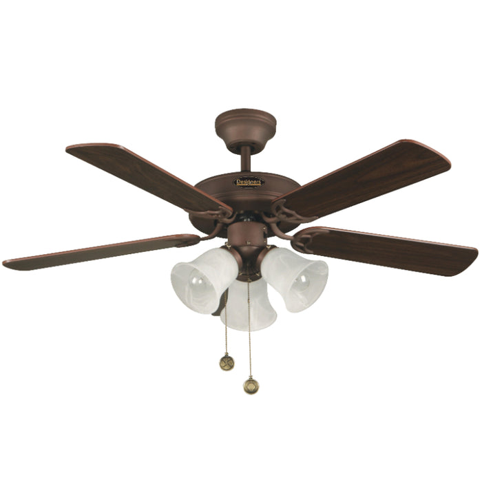 VENTILADOR DE TECHO 42" BRONCE CEPILLADO 3L E27 60W