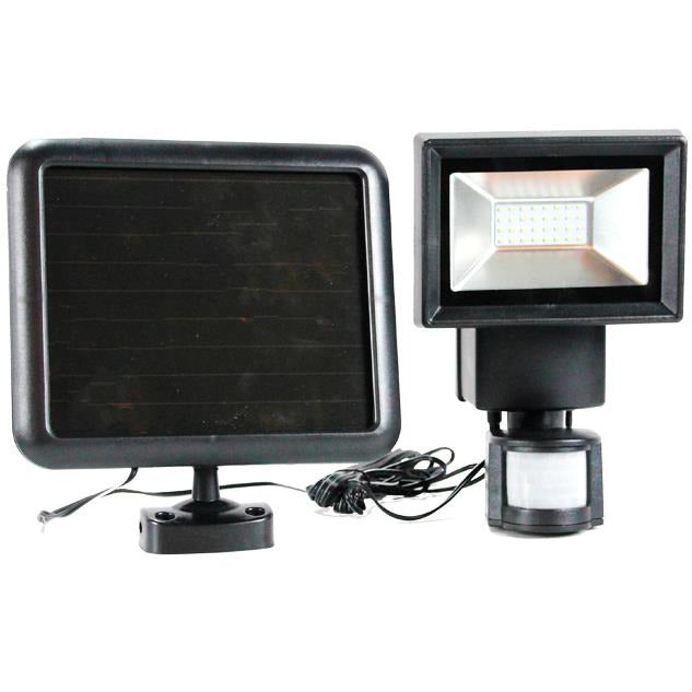 LAMP. LED EXT. SOLAR PARED NEGRO 6.4W 6000K CON SENSOR IP44
