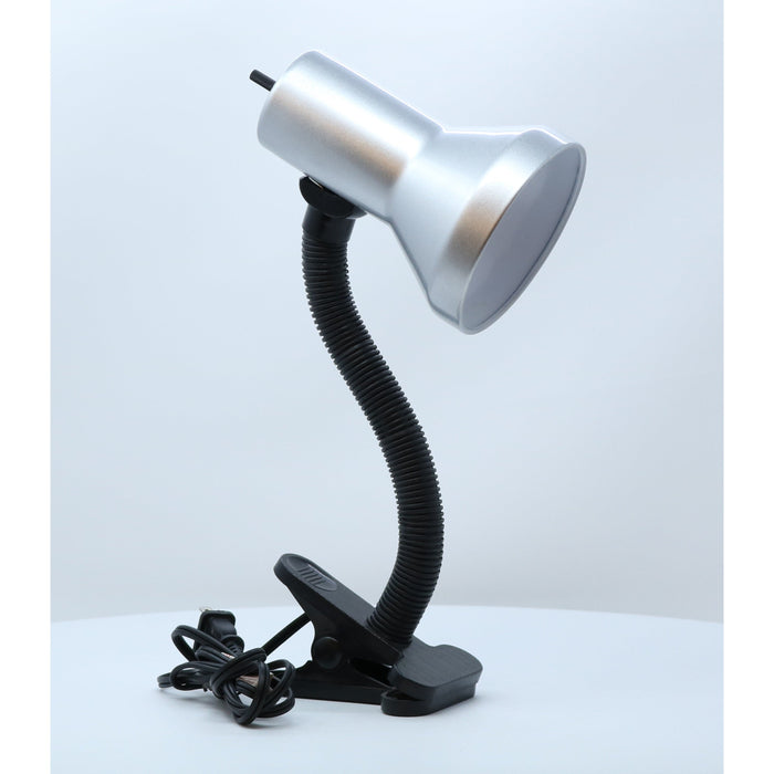 LAMP. ESCRITORIO DE HORQUILLA PLATEADO Y NEGRO 1L E27 40W